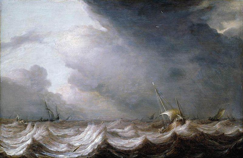 MOLYN, Pieter de Dutch Vessels at Sea in Stormy Weather Spain oil painting art